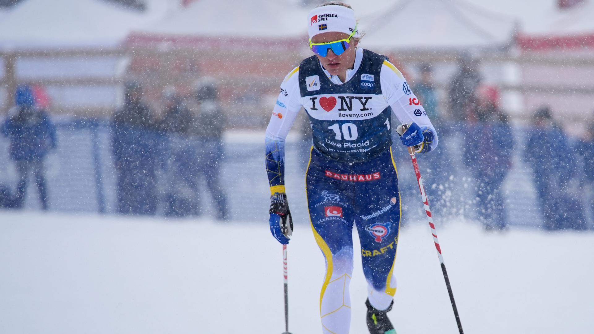 Die Schwedin Linn Svahn beim Langlauf-Weltcup in Lake Placid am 20. März 2026.