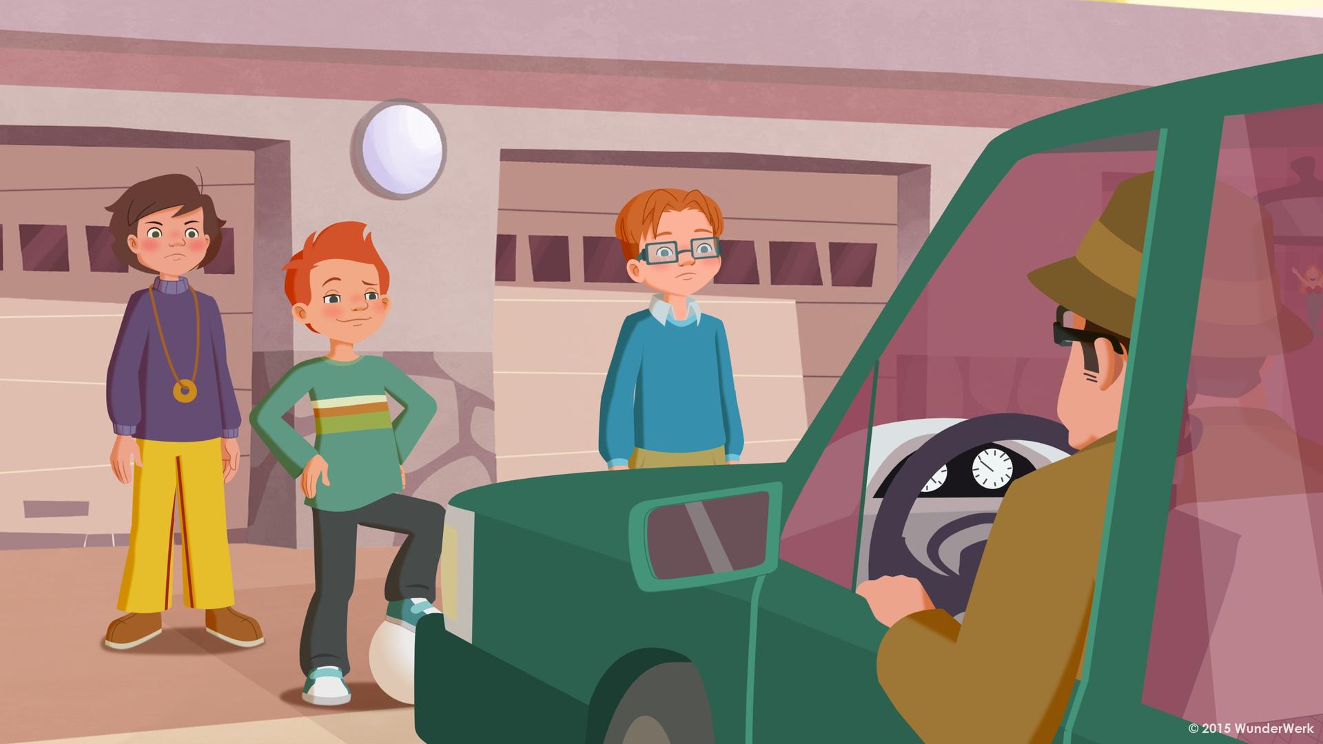 Jul, Laurin und Vincent ertappen beim Spielen einen Räuber.