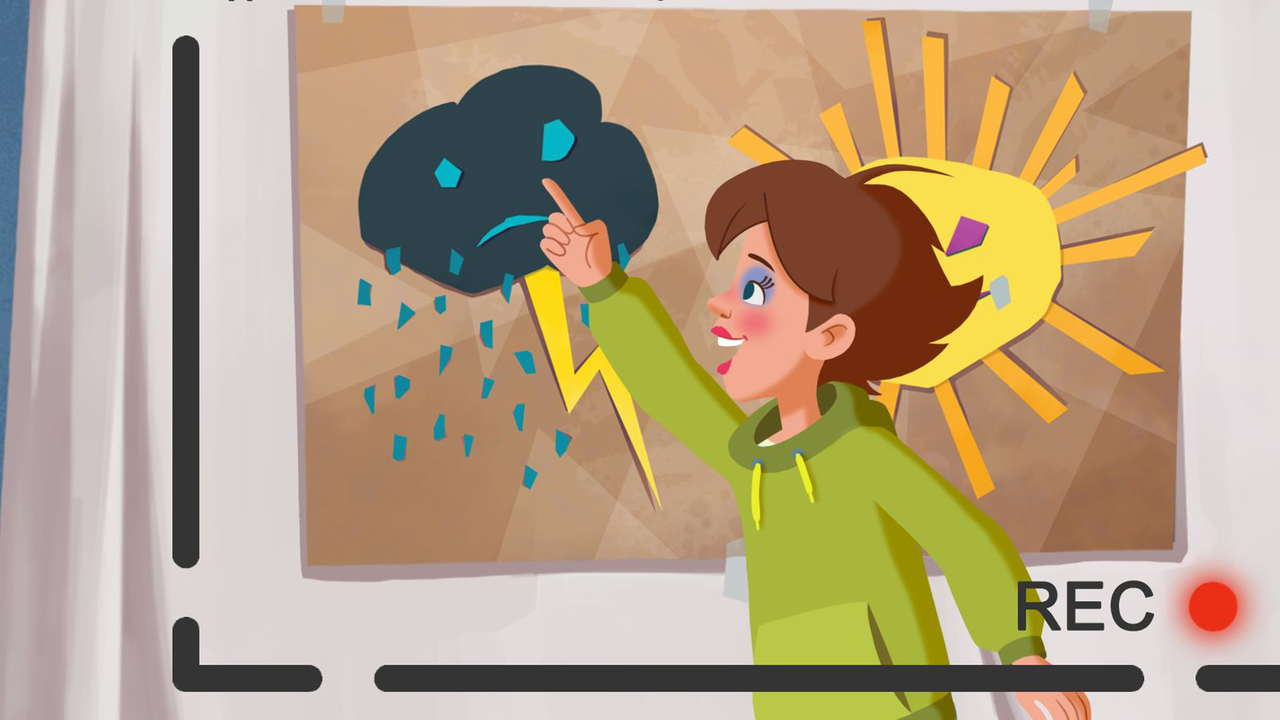 Die Freunde versuchen sich selbst im Filme drehen.