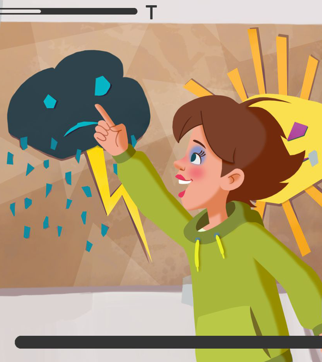 Die Freundinnen wollen sich selbt in ihrem Film zeigen. Tara macht eine Wettervorhersage.