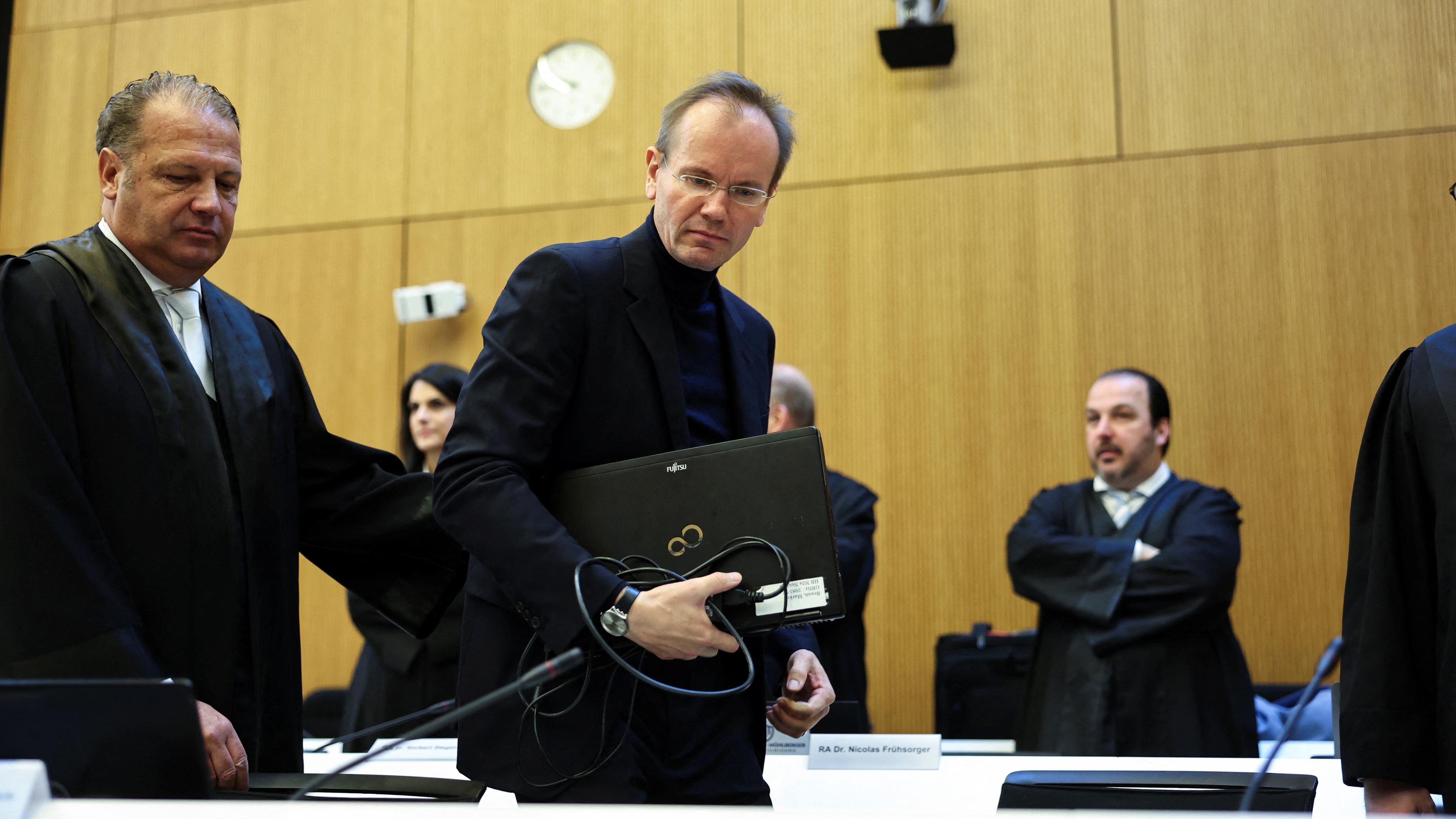 Bayern, München: Ehemaliger CEO MArcus Braun im Gerichtssaal.