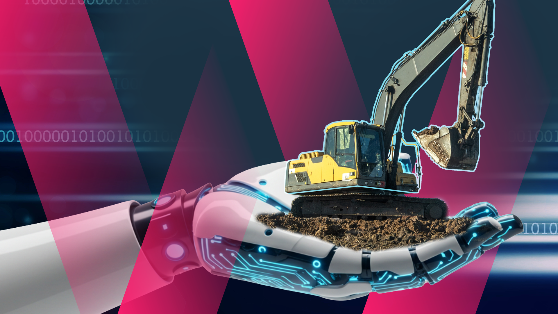 Roboterhand mit Bagger