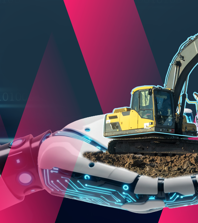 Roboterhand mit Bagger