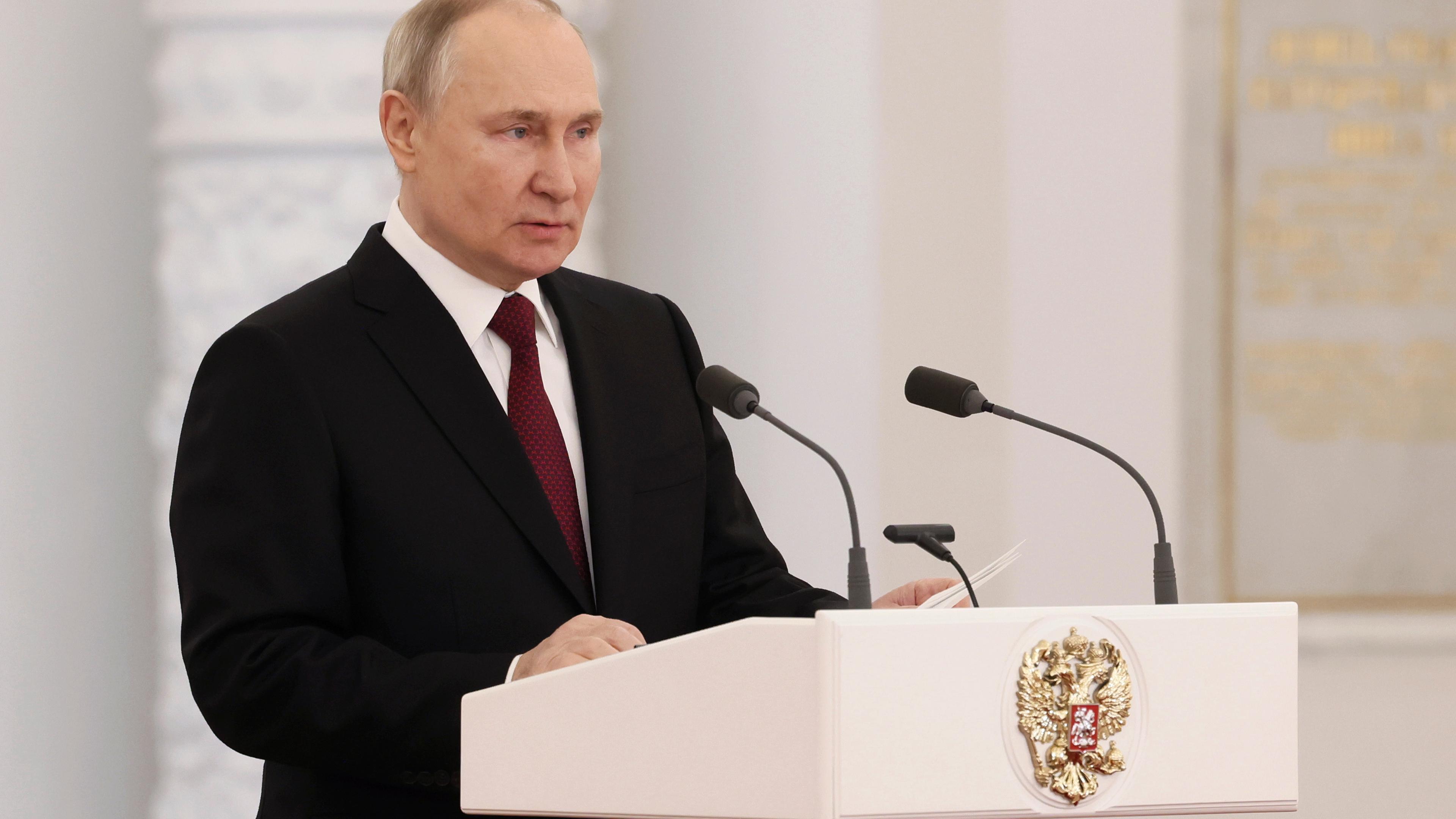 Der russische Präsident Wladimir Putin während einer Zeremonie in Moskau.
