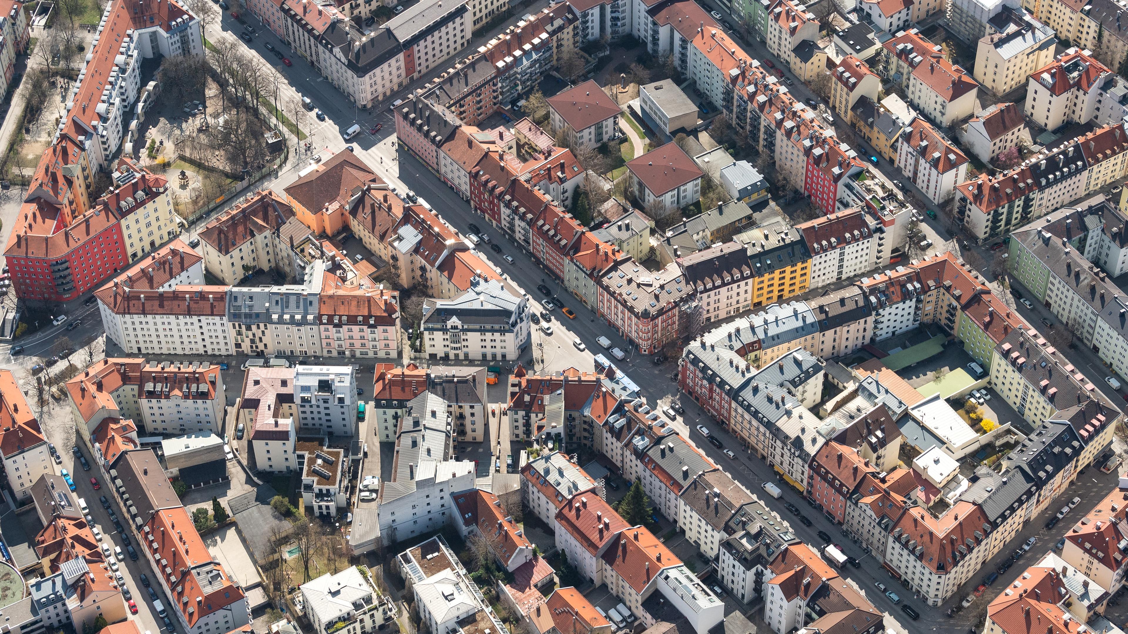 Münchner Stadtviertel von oben