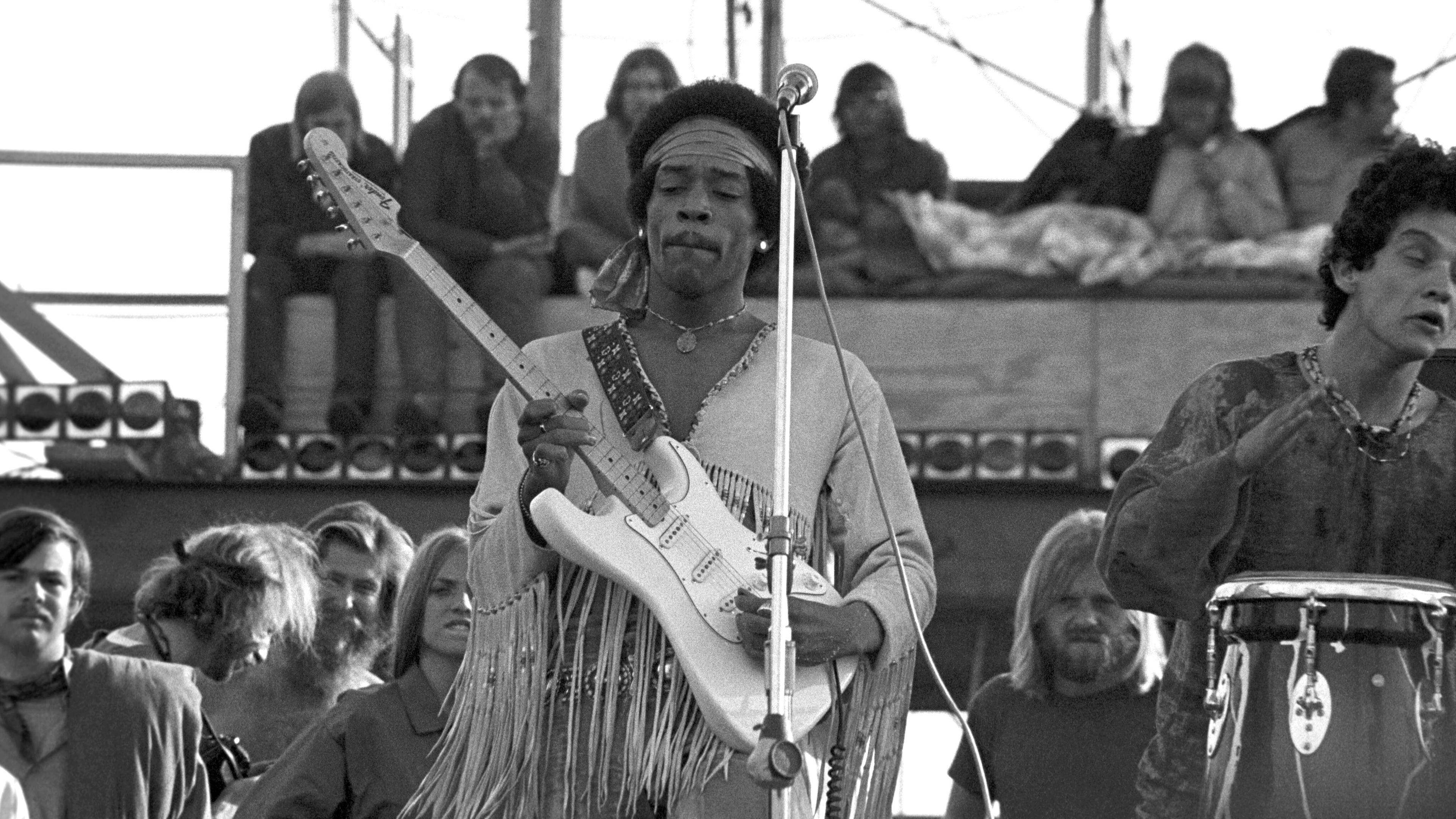 Jimmy Hendrix auf dem Woodstock-Festival, aufgenommen am 18.08.1969
