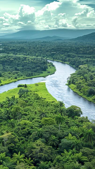 Luftaufnahme, Blick über den südamerikanischen Regenwald