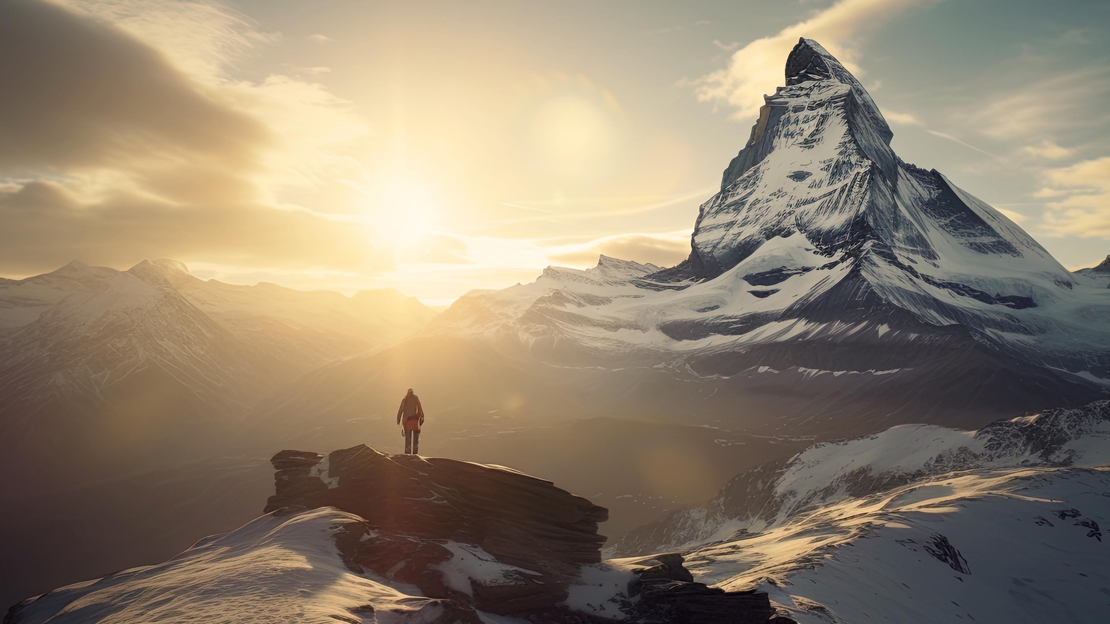 Sonnenaufgang in den Schweizer Alpen, Matterhorn
