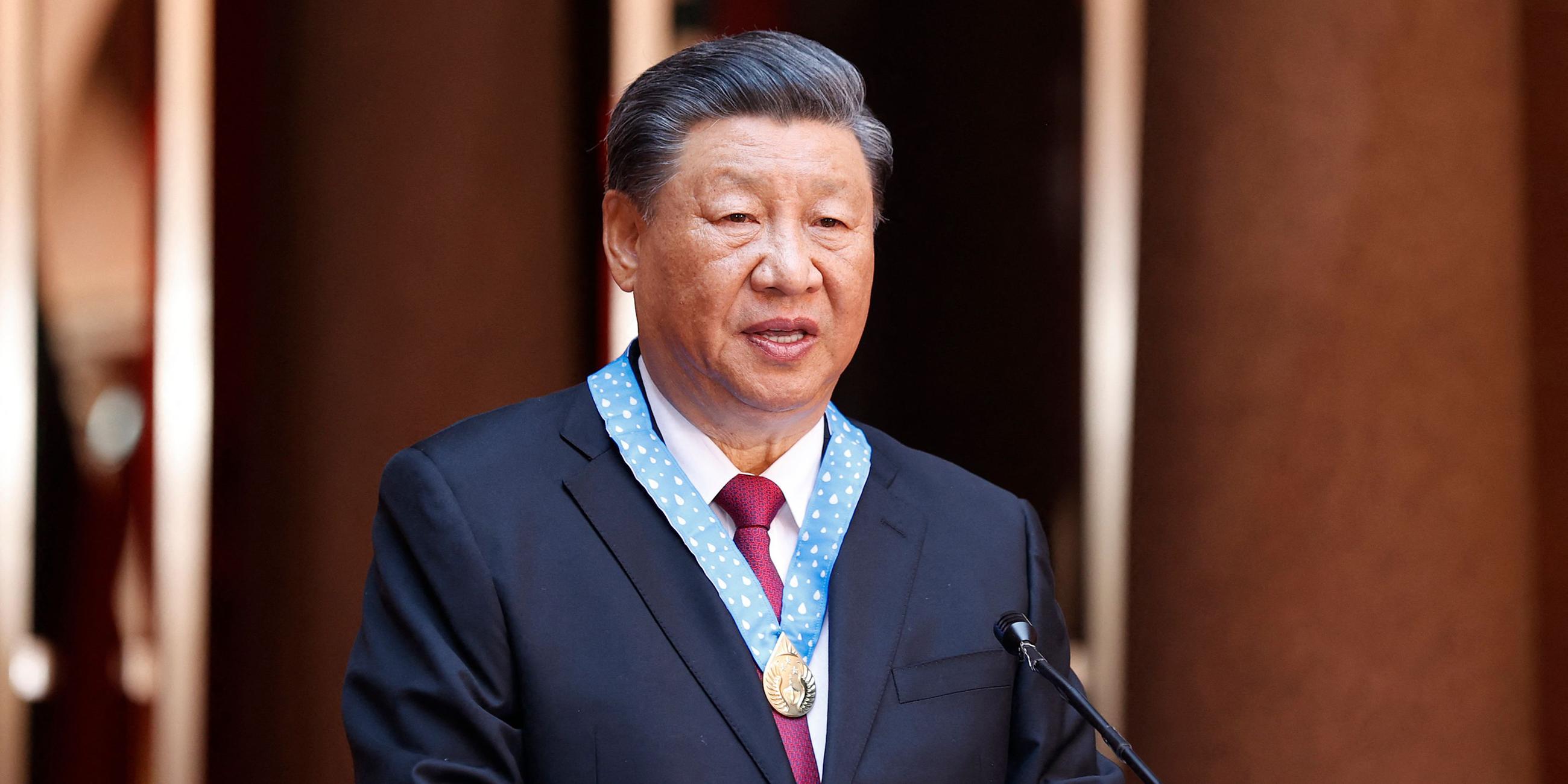 Xi Jinping bei der BRICS-Gipfel, aufgenommen am 23.08.2023 in Pretoria (Südafrika)