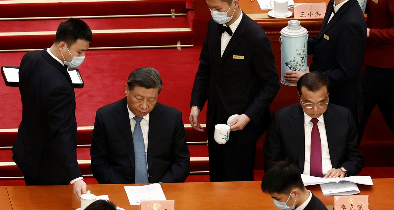 Chinas Präsident Xi Jinping und Premier Li Keqiang beim Nationalem Volkskongress am 04.03.2023 in Peking