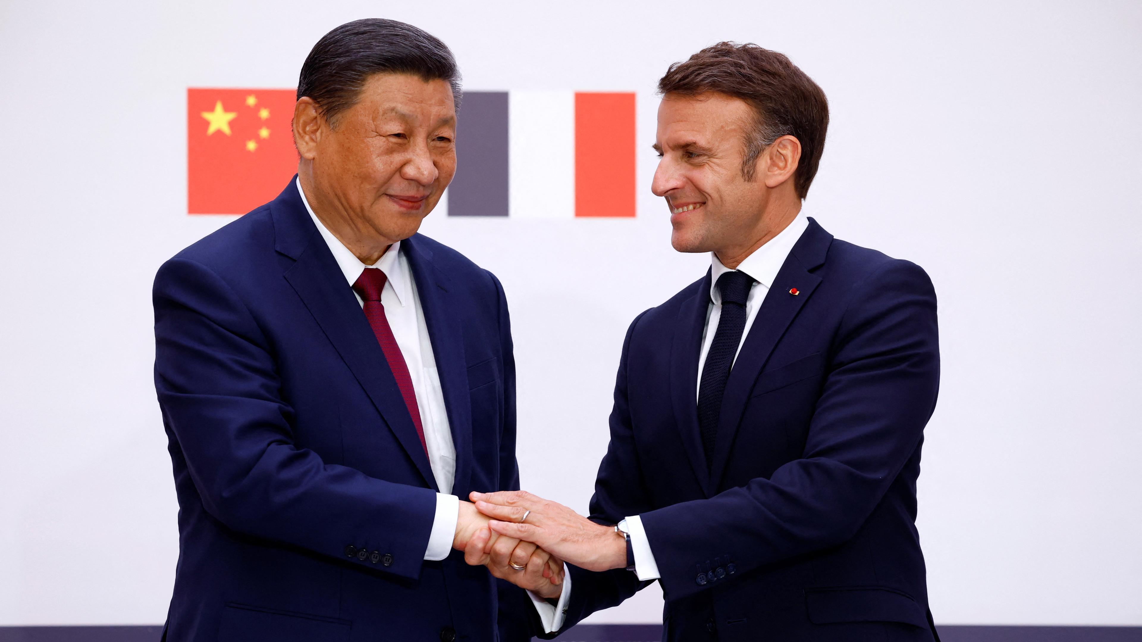 Xi Jinping mit Emmanuel Macron in Frankreich