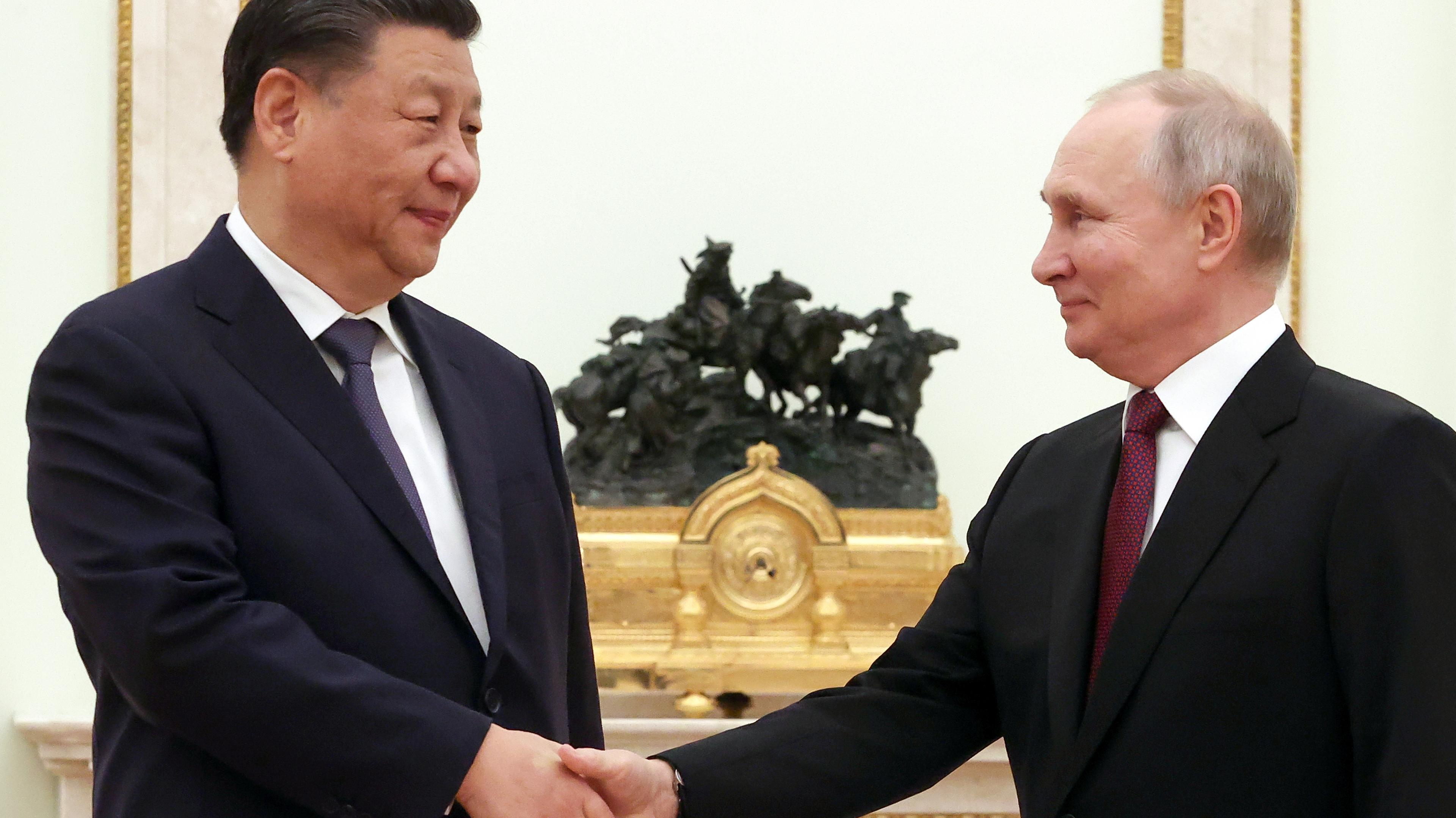 Xi Jinping und Wladimir Putin, aufgenommen am 20.03.2023 in Moskau (Russland)