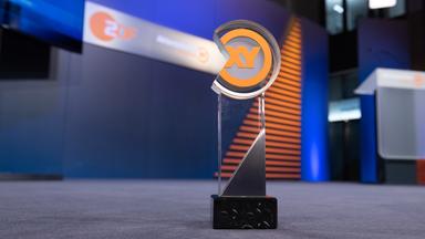 XY-Preis: Statue auf Bühne  