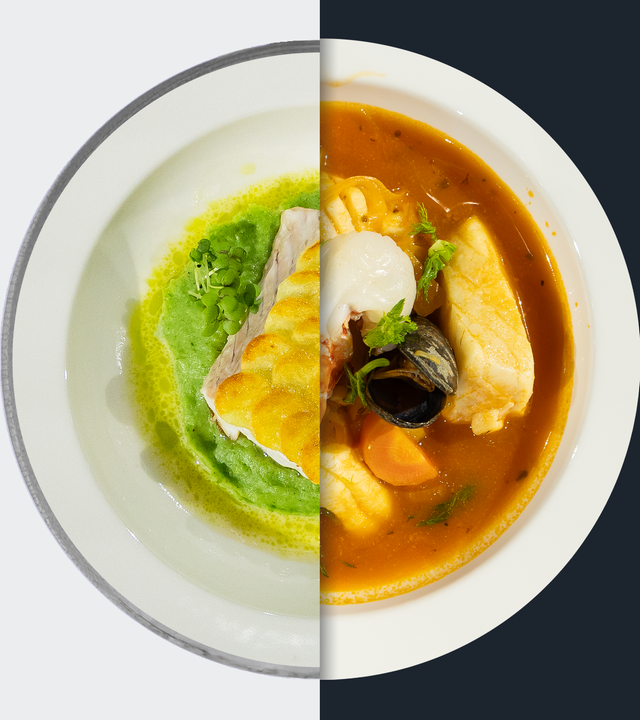 Zander mit Kartoffelschuppen vs. Bouillabaisse