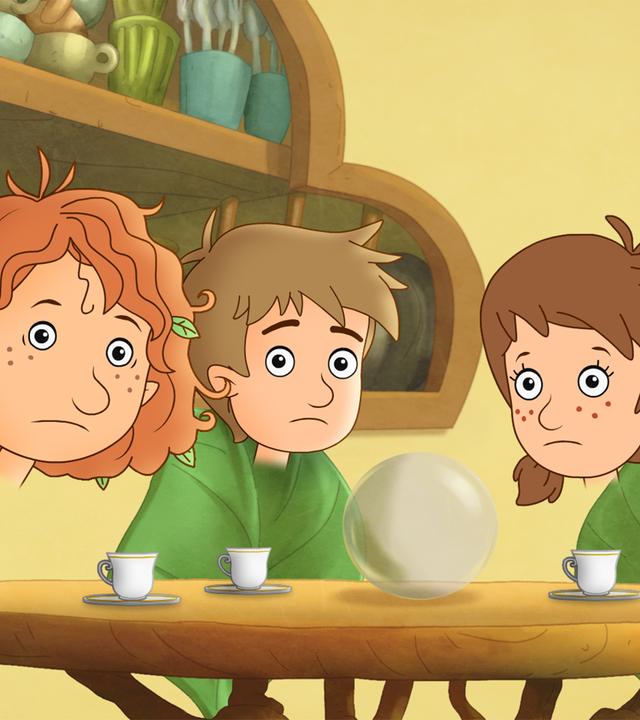 Petronella ist überrascht über die Nebenwirkung ihrer Zauberäpfel. Sie und ihre Freunde Luis und Lea sind fast unsichtbar.