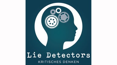 Logo von mit Schriftzug "Lie Detectors" und stilisiertem Kopf in Seitenansicht mit Zahnrädchen im Kopf
