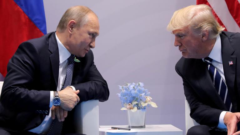 Putin und Trump am 07.07.2017 in Hamburg