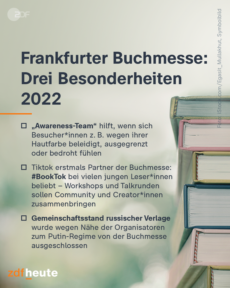 Nach zwei Jahren mit starken Einschränkungen wegen der Corona-Pandemie darf die Frankfurter Buchmesse wieder fast wie gewohnt stattfinden. 