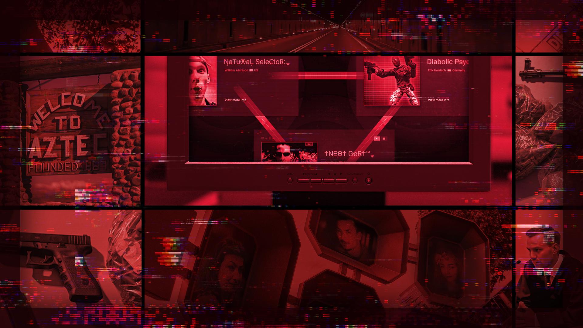 Collage der Opfer im Stil der Doku