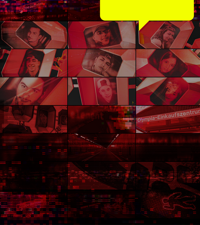 Collage der Opfer im Stil der Doku