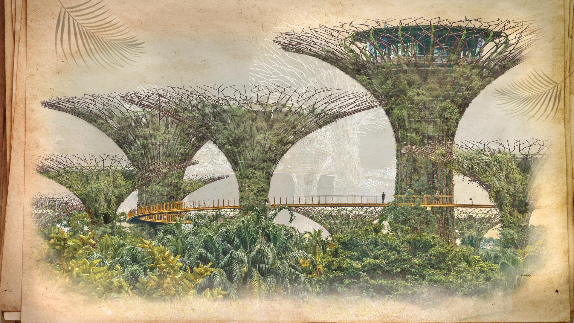 Supertree Grove in Singapur im Look der Dokureihe