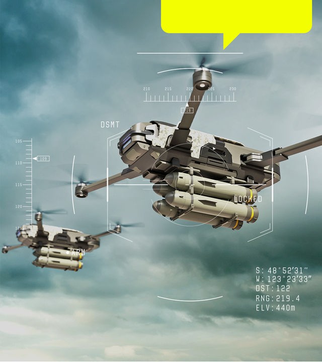 Kampfdrohnen am Himmel