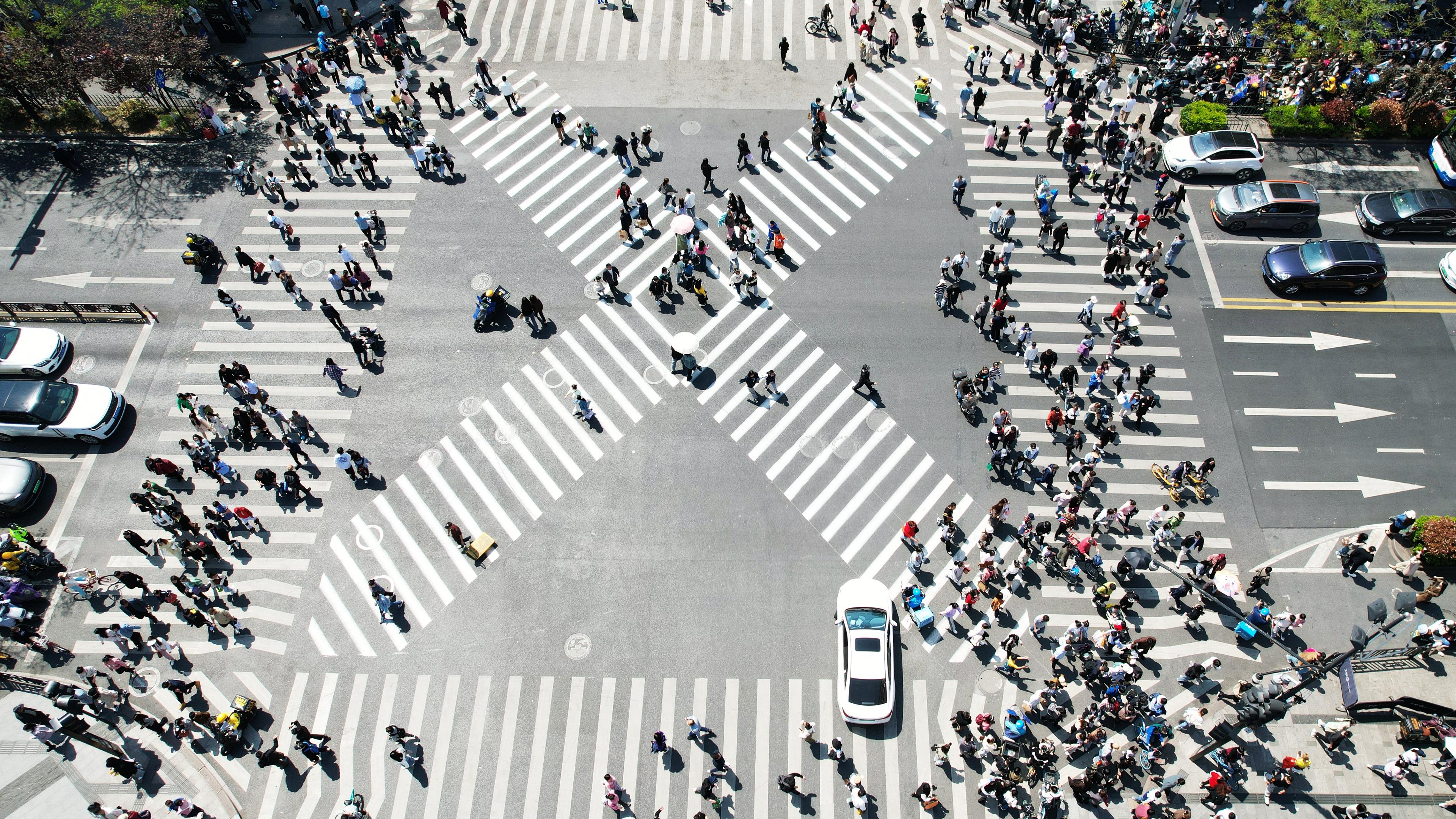 X-shaped Zebra Crossing In Hangzhou