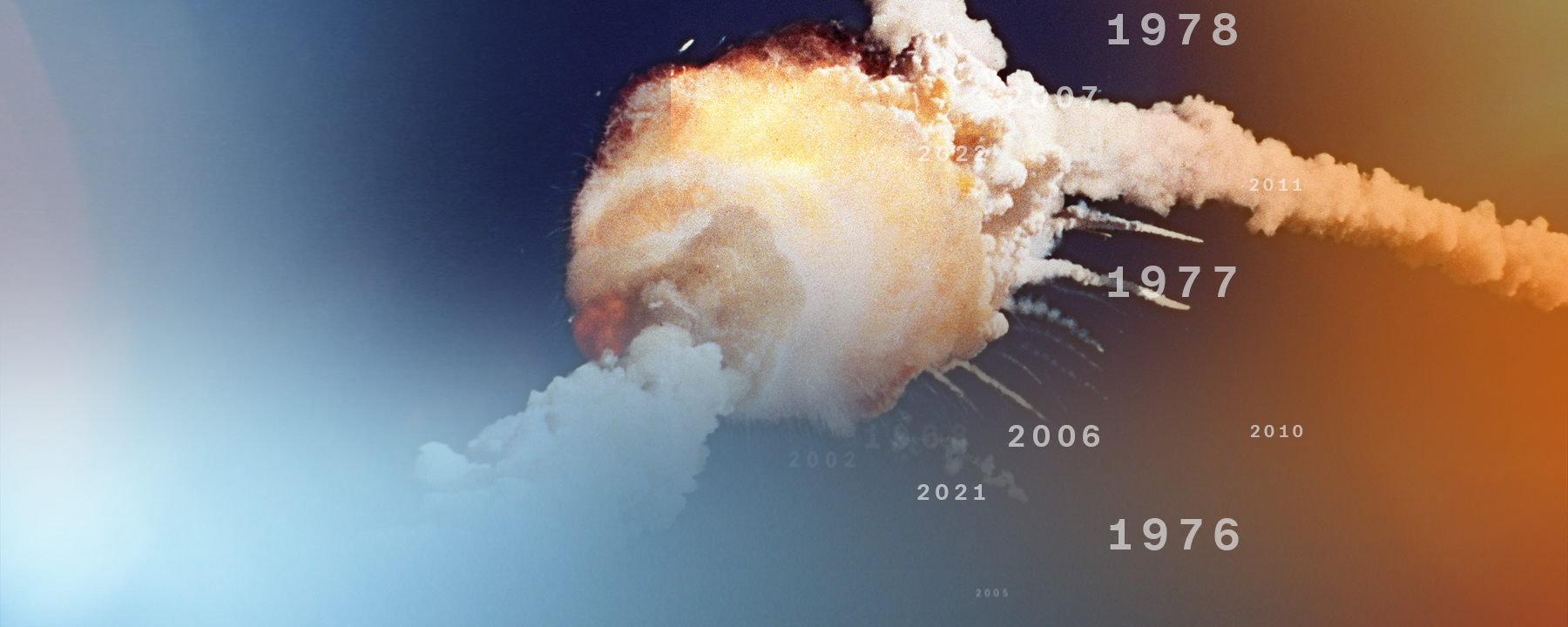 Eine Rakete explodiert