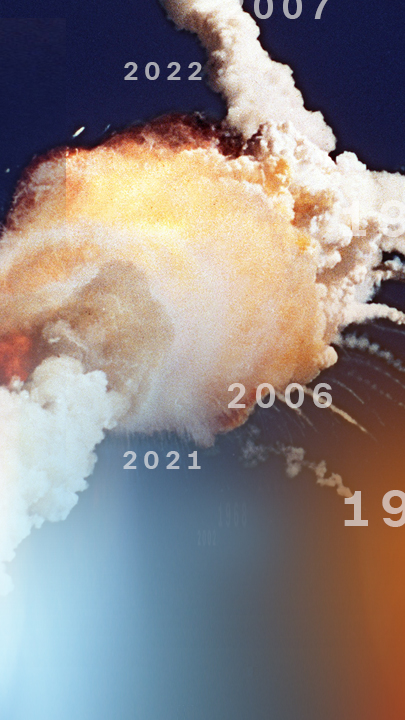 Eine Rakete explodiert