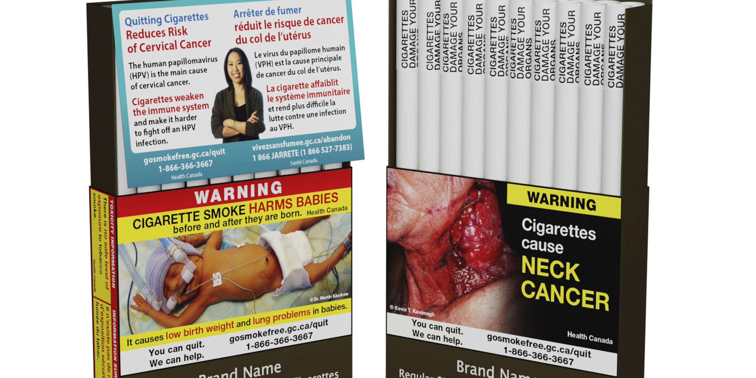 Warnhinweise, die direkt auf einzelne Zigaretten gedruckt werden