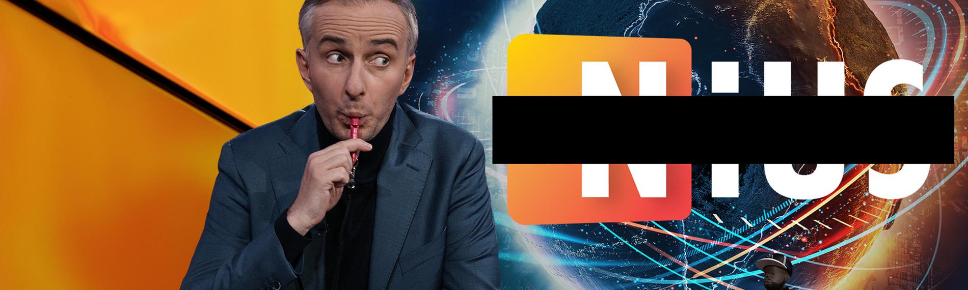 Jan Böhmermann - durchgestrichenes Logo von Nius