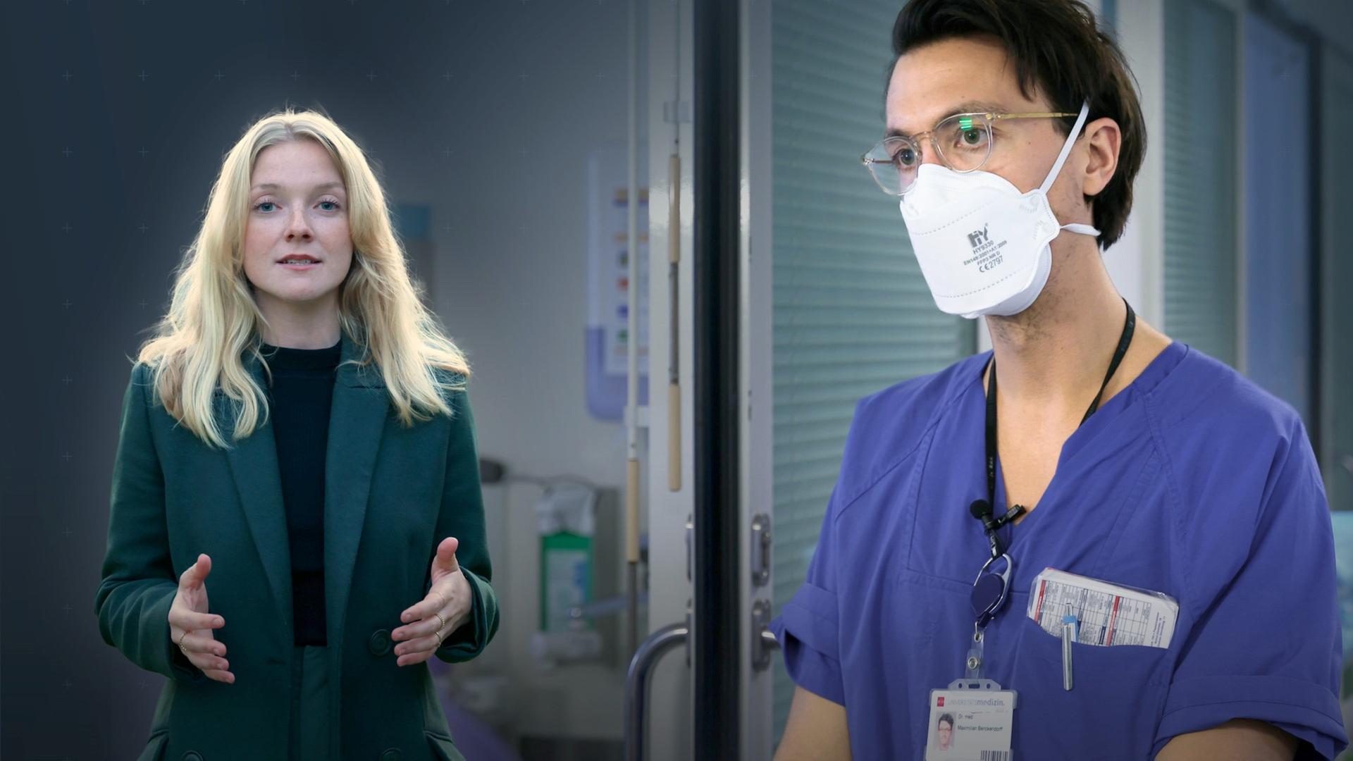 ZoomIN-Reporterin Lena Nagel und Assistenzarzt Dr. Max Benckendorff im Krankenhaus