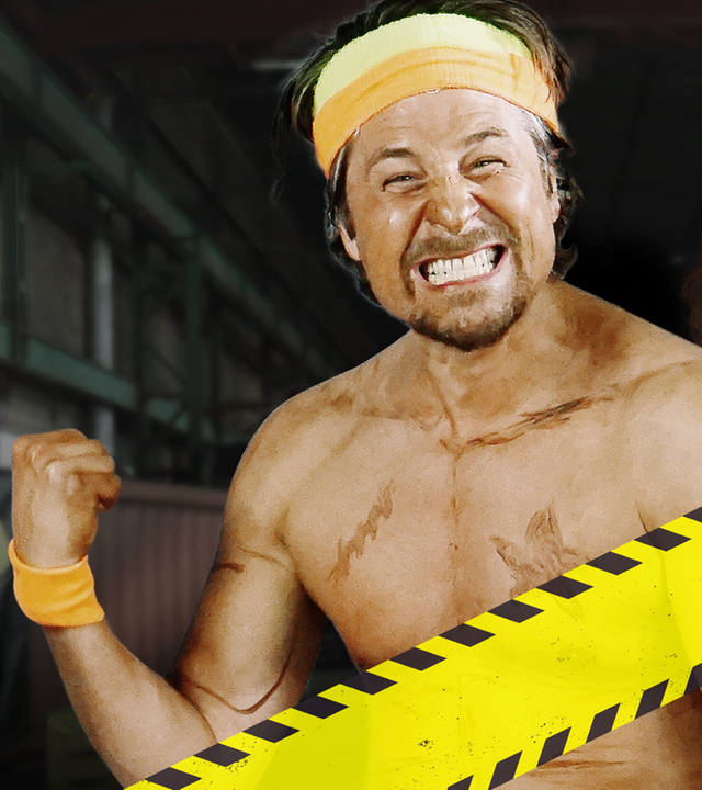 Checkpoint: Tommy und Leopold machen Bodybuilderposen