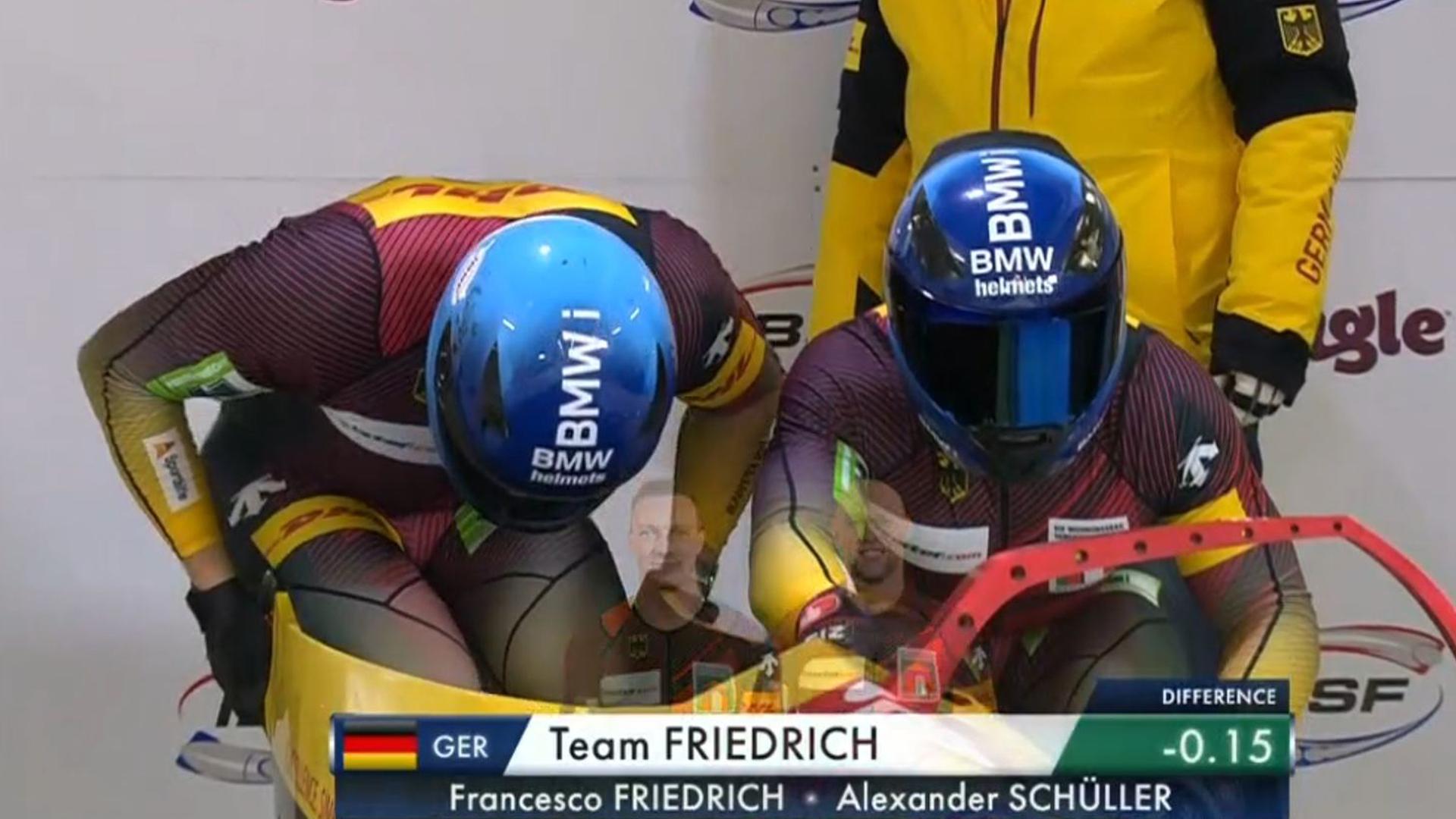 Zweierbob mit Francesco Friedrich beim Weltcup in Sigulda