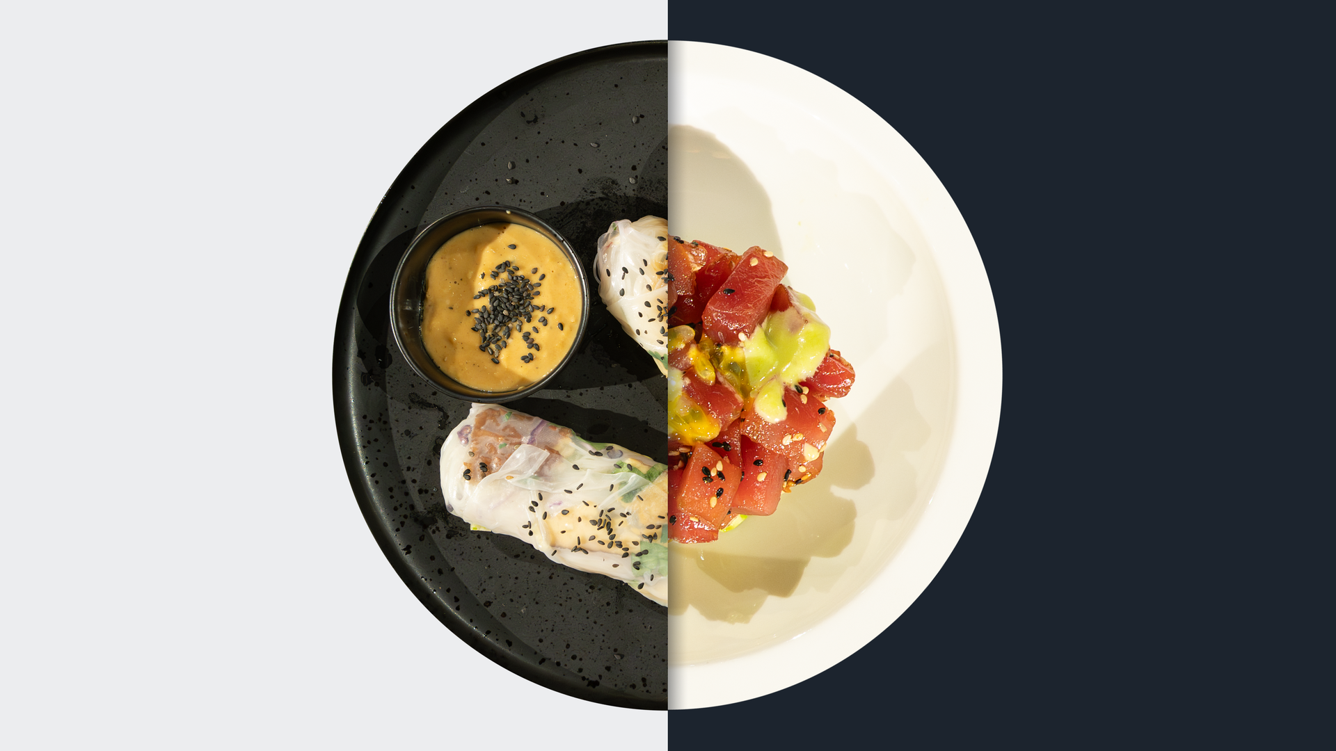 Zweierlei Sommerrollen vs. Thunfisch-Tatar