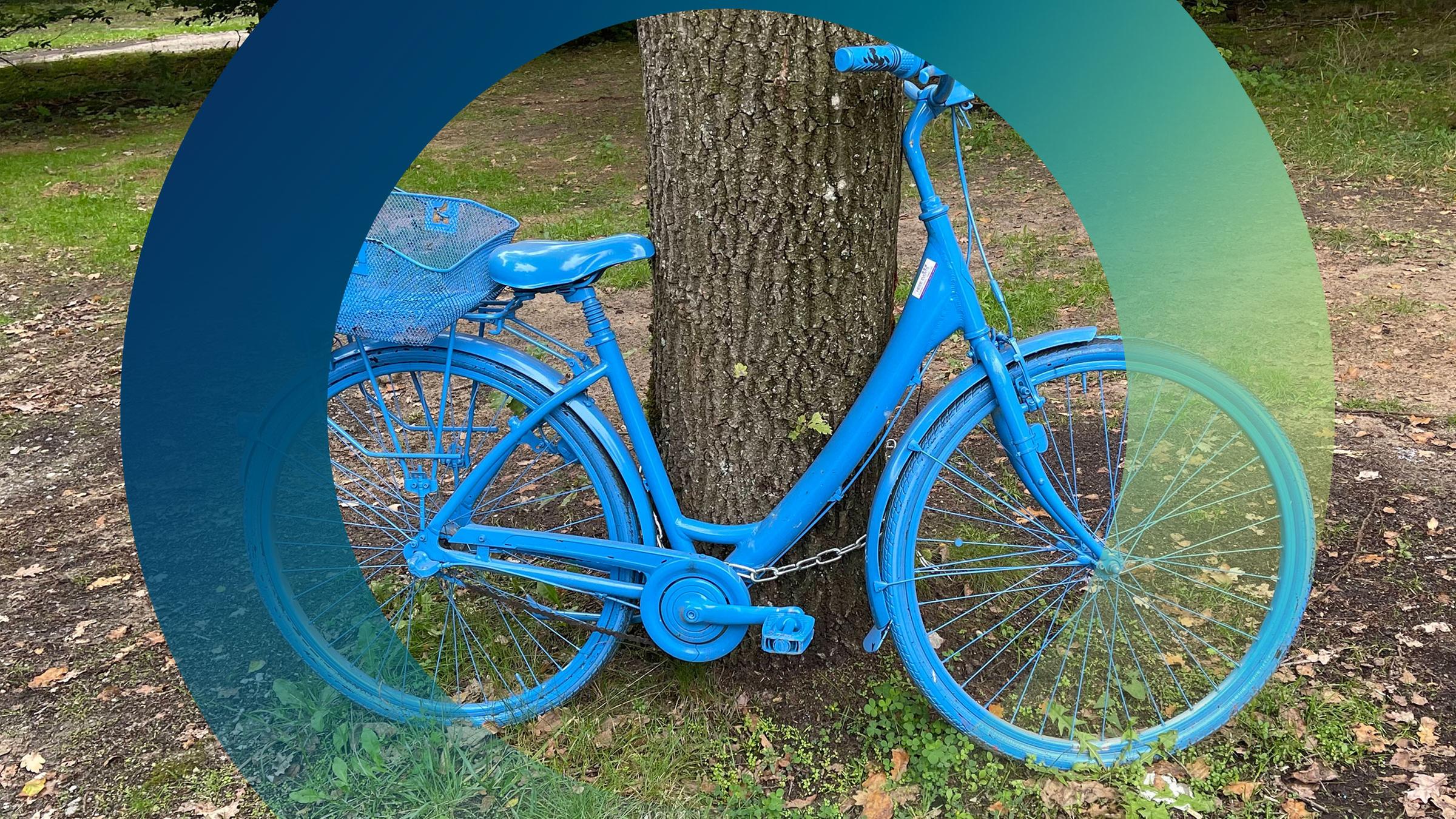 Altes Fahrrad mit blauer Farbe